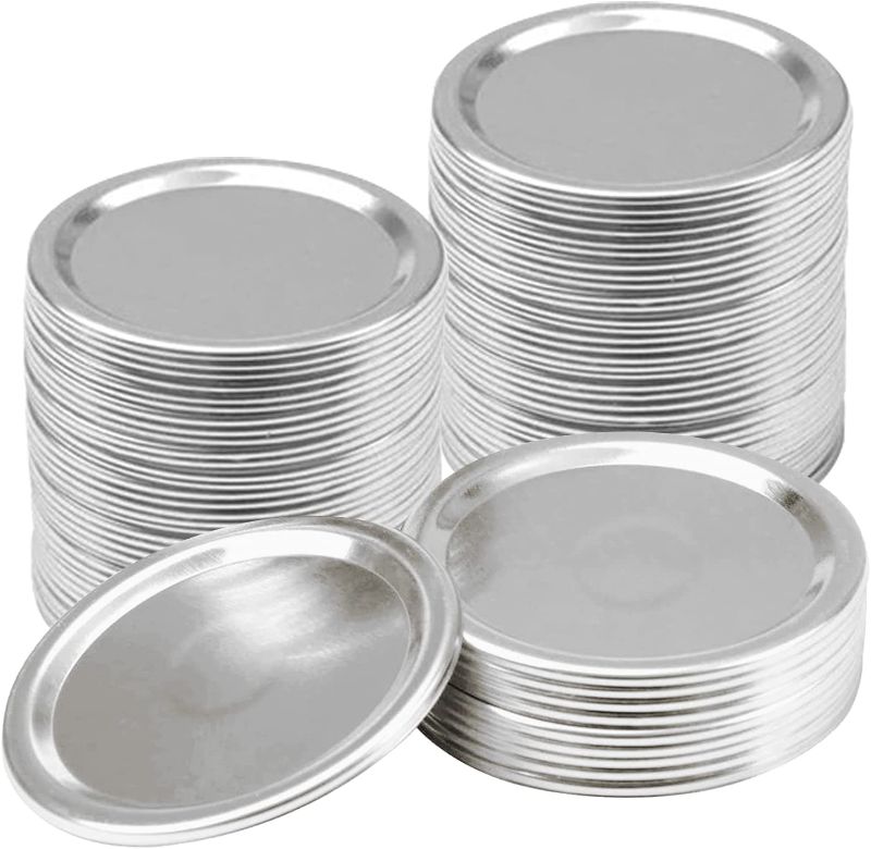 Photo 1 of 150 Count Wide Mouth Canning Lids, Ball Wide Mouth Mason Jar Lids Split-type Lids Leak Proof and 100% Fit & Airtight
