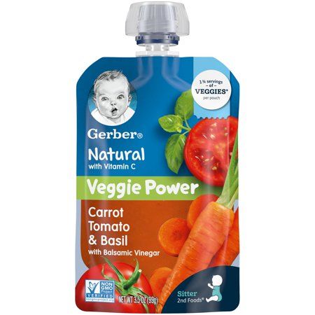 Photo 1 of (Pack of 12) Gerber 2nd Foods Natural Veggie Power Carrot Tomato Basil Baby Food, 3.5 Oz
EXP 01/31/22