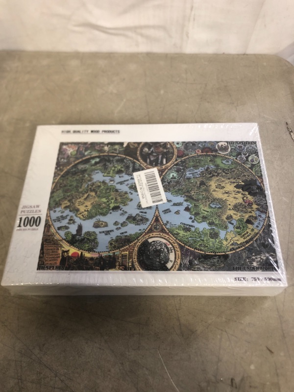 Photo 1 of Jigsaws Puzzles 1000 Pieces, Vintage Dream Land Map Thick Puzzles for Family Fun Teens Gifts, Large Wooden Challenging Puzzle Jigsaws Puzzle Games Toys Artwork for Home Wall Art Decor
