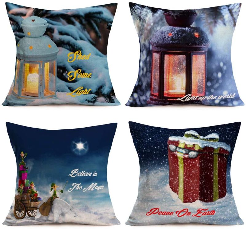 Photo 1 of 2PC LOT, VARIOUS THROW PILLOW CASES
Fukeen Set of 4 Merry Christmas Winter Rustic Farmhouse Decorative Throw Pillow Covers Snow Light Inspirational Quotes Pillow Cases Cotton Linen 18x18 Inch Cushion Cover for Sofa Couch, Xmas Gifts

Fall Pillow Covers 18