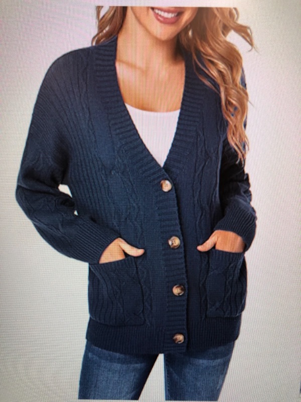 Photo 1 of Fuinloth Women's Cardigan Sweater, Oversized Chunky Knit Button Closure with Pockets
SIZE L