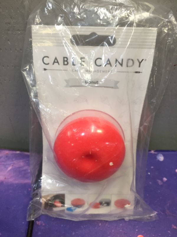 Photo 2 of CABLE CANDY Donut x1. Cable Organiser/Holder. Pink.	