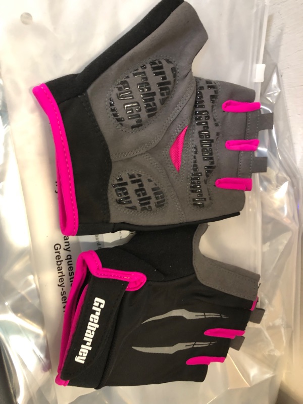 Photo 2 of Grebarley Cycling Gloves Bike Gloves Bicycle Gloves Gym Gloves Mountain Road Anti-Slip Shock-Absorbing Gel Pad Light Weight Breathable MTB Biking Gloves for Men Women PINK XL
