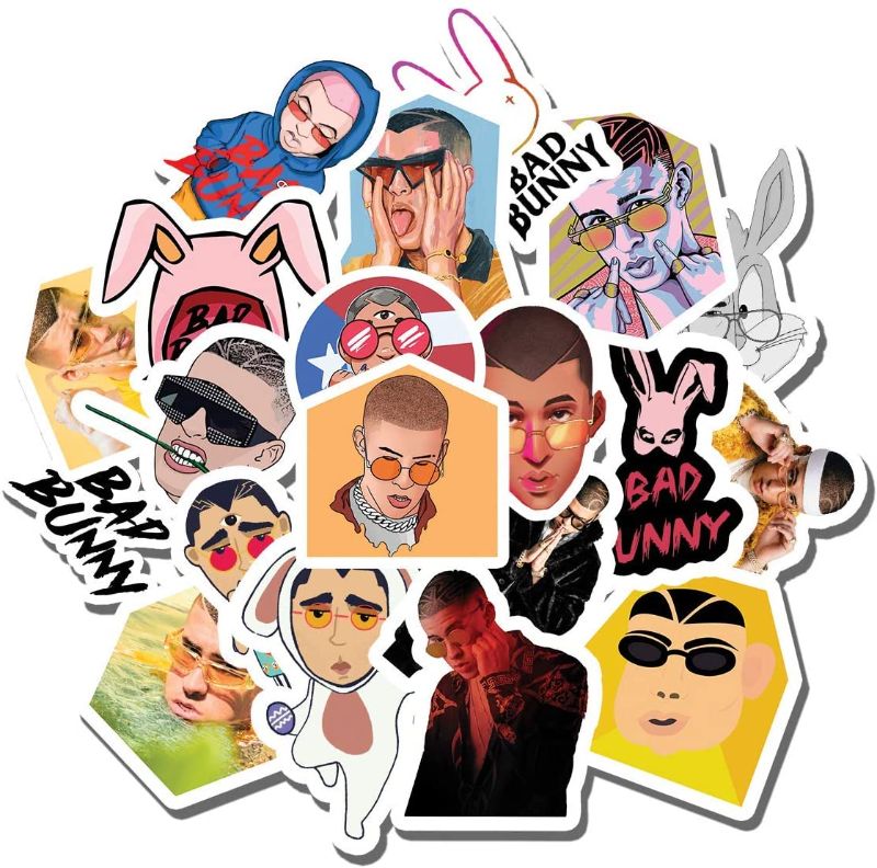 Photo 1 of 20 PCS Stickers Pack Bad Bunny Aesthetic Vinyl Colorful Waterproof for Water Bottle Laptop Scrapbooking Luggage Guitar Skateboard
