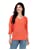 Photo 1 of ARMADIO 3/4 Sleeve Shirts for Women I Women's Relaxed 3/4 Sleeve T-Shirts SMALL CORAL FIRE
