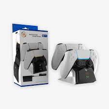 Photo 1 of For PlayStation 5 PS5 Controller Charging Station, Fast Dual Controllers Charger Dock Stand with LED Light & USB C Cable, White & Black
