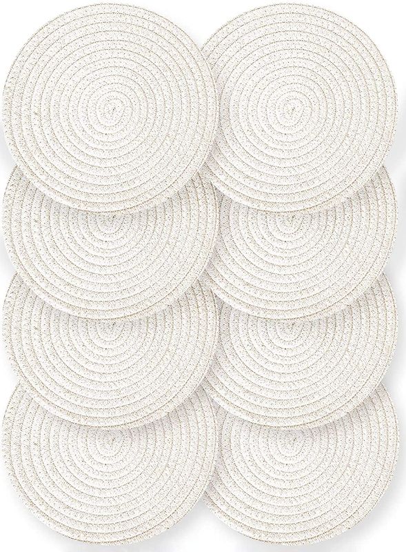 Photo 1 of 2PC LOT, HOME GOODS 
Cotton Round Woven Coasters Drink - Handmade Braided Cup Coasters Absorbent Woven Coasters Hot Pads Mats for Drink Home Kitchen Heat-Resistant Reusable Non-Slip (8 pcs White)

COUCOU HOME Satin Pillowcase for Hair and Skin Cool Silky 