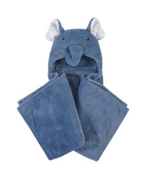 Photo 1 of Little Treasure Hooded Plush Blanket, Chevron Elephant
