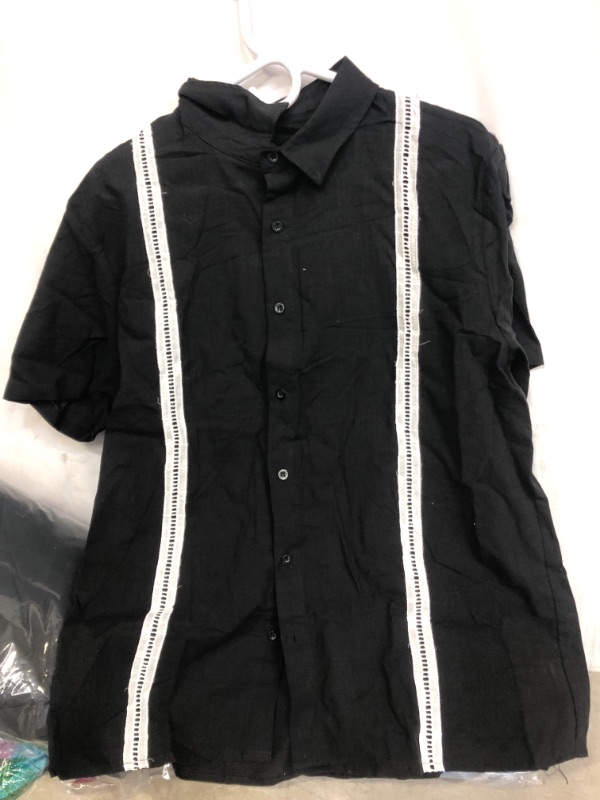 Photo 1 of MEN'S LINEN BLACK SHIRT, SIZE L