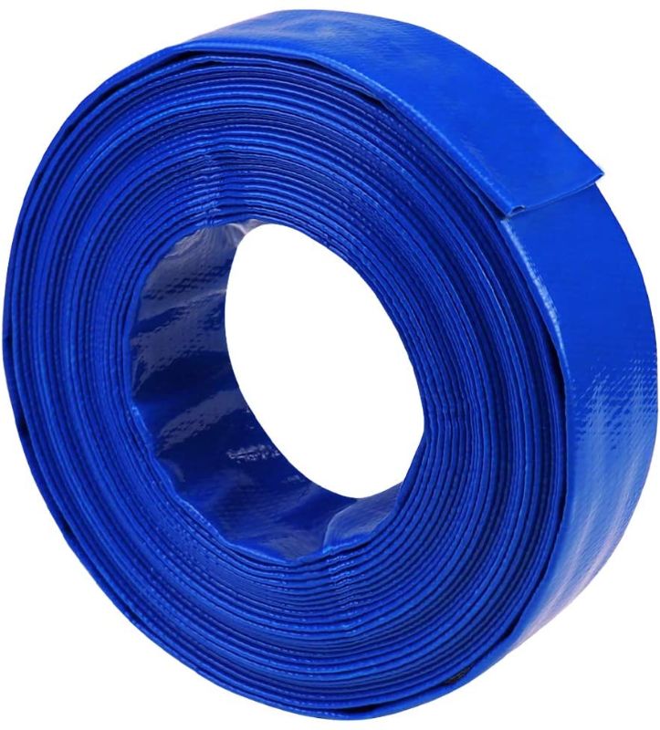 Photo 1 of 1.5" Dia x 100 ft Discharge Backwash Hose for Swimming Pools, Heavy Duty Reinforced Lay Flat Discharge Hose for Water Transfer Applications

