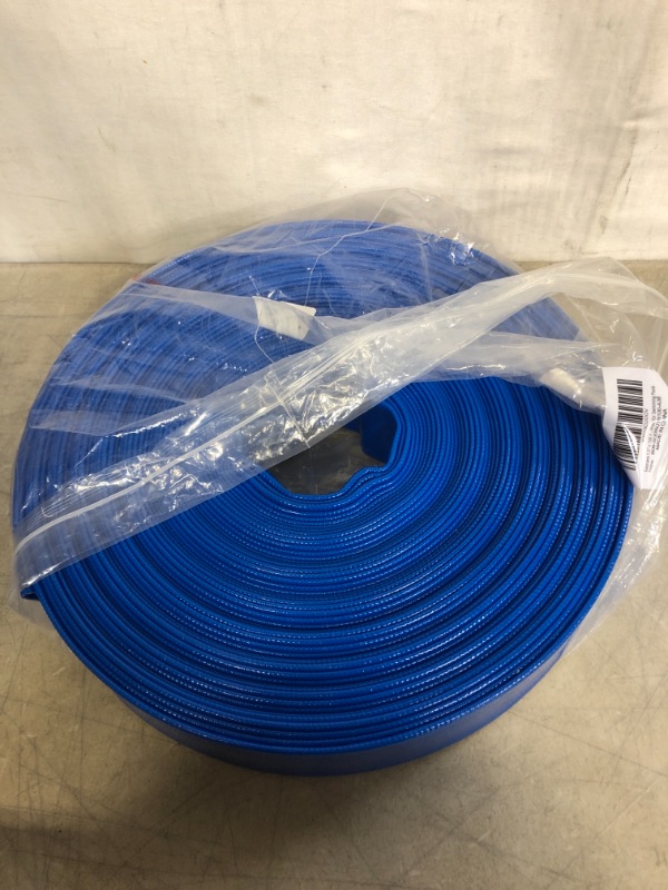 Photo 2 of 1.5" Dia x 100 ft Discharge Backwash Hose for Swimming Pools, Heavy Duty Reinforced Lay Flat Discharge Hose for Water Transfer Applications
