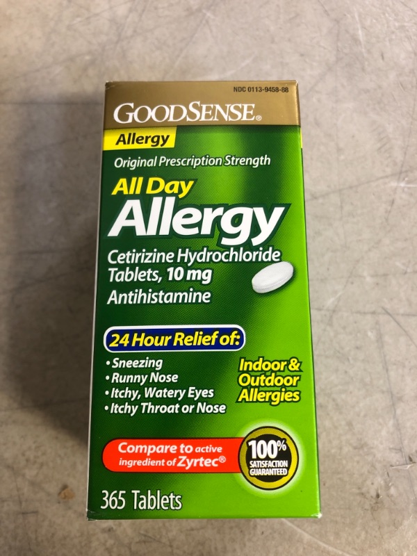 Photo 2 of GoodSense All Day Allergy, Cetirizine Hydrochloride Tablets, 10 mg, Antihistamine, 365 Count
EXP 07/22