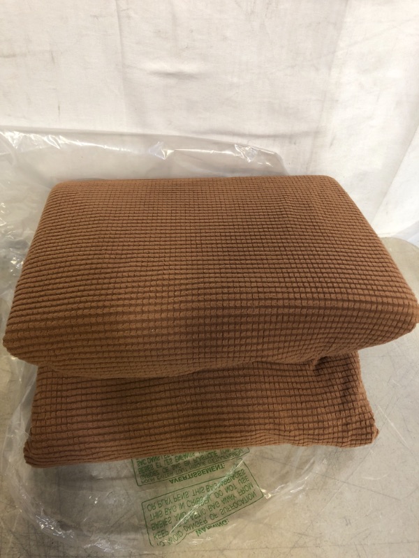 Photo 1 of COUCH FURNITURE SLIP COVER, BURNT ORANGE, SIZE UNKNOWN 