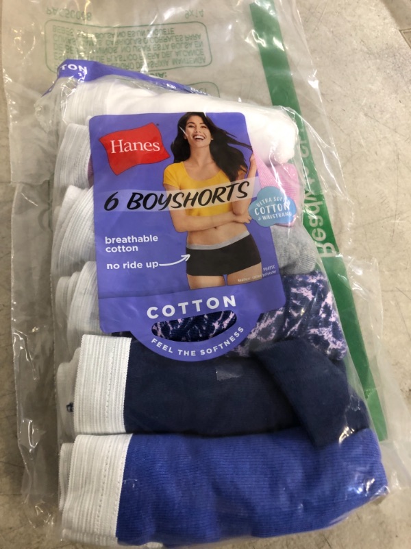 Photo 2 of Hanes Women's Sporty Cotton Assorted Boyshort Underwear
SIZE 6