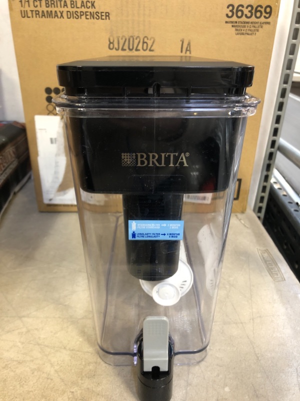 Photo 3 of Brita Extra Large 18 Cup Filtered Water Dispenser with 1 Standard Filter, Made Without BPA, UltraMax, Black
