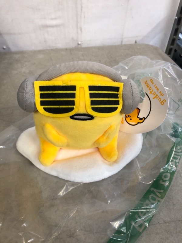 Photo 2 of GUND Gudetama with Sunglasses and Headphones Lazy Egg Sanrio Plush, Yellow, 5”
