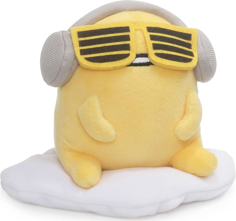 Photo 1 of GUND Gudetama with Sunglasses and Headphones Lazy Egg Sanrio Plush, Yellow, 5”
