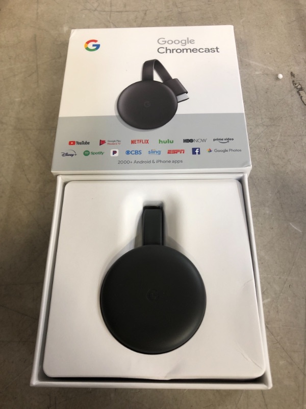 Photo 2 of Google Chromecast - Streaming Device with HDMI Cable - Stream Shows, Music, Photos, and Sports from Your Phone to Your TV
