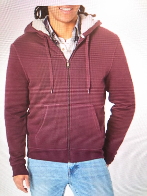 Photo 1 of Amazon Essentials Men's Sherpa Lined Full-Zip Hooded Fleece Sweatshirt
SIZE L 