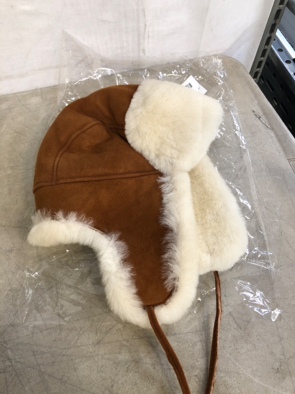 Photo 2 of Zavelio Unisex Shearling Sheepskin Leather Aviator Russian Ushanka Trapper Winter Fur Hat
SIZE L