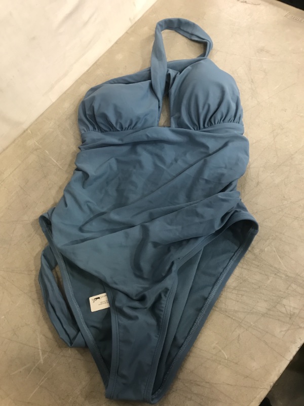 Photo 1 of CUPESHE 1 PIECE BATINGSUIT, BLUE, SIZE 0X