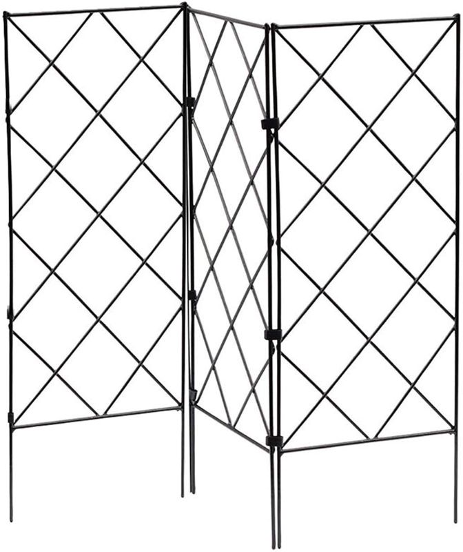 Photo 1 of DUDNJC 3Pcs Garden Trellis for Climbing Plants, Each 8 x 20 Inch Heavy Rustproof Expandable Connectors Buckle Supporter Frame for Climbing Vines, Vegetables,Flowers, Fruits, Outdoor Garden Lawn
