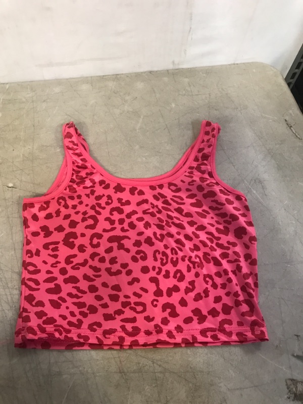 Photo 1 of WOMEN'S PINK AND RED CHEETAH CROP TOP, SIZE S 