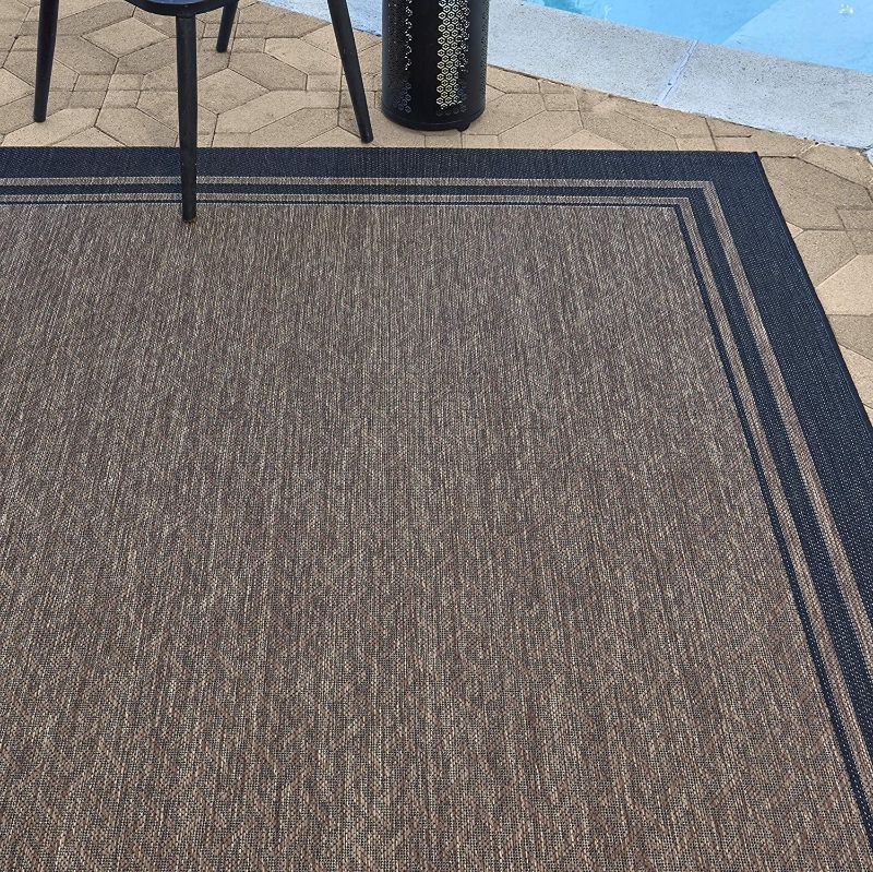 Photo 1 of 
Gertmenian 21359 Outdoor Rug Freedom Collection Bordered Theme Smart Care Deck Patio Carpet, 8x10 Large, Border Black Nut Brown
Color:Border Black Nut Brown
Size:8 ft x 10 ft (Large)