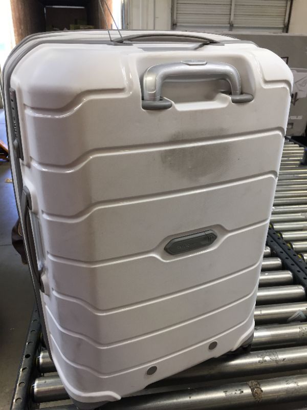 Photo 3 of 28 inch white hard case luggage ----large scratches/dirt scuffs