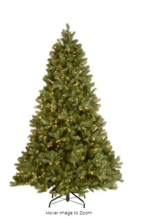 Photo 1 of 6-1/2 ft. Feel Real Downswept Douglas Fir Hinged Artificial Christmas Tree with 650 Clear Lights
