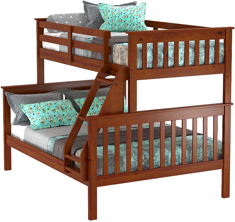 Photo 1 of Donco Kids 122-3-Tfe Mission Bunk Bed, Twin/Full, Light Espresso **BOX 2 OF 3**
