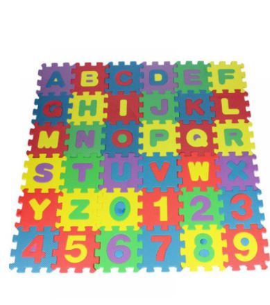 Photo 1 of Kids Foam Puzzle Floor Play Mat with Colors or Numbers & Alphabets, Learning Toy Set - 36 Tiles, 2"x 2"
