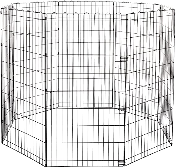 Photo 1 of Amazon Basics Foldable Metal Dog and Pet Exercise Playpen, XS to L Size, With or Without Door
