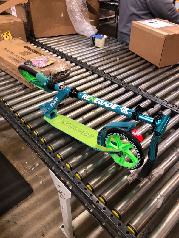 Photo 3 of Lightweight and Foldable Kick Scooter Adjustable for Teens and Adult, Alloy Deck with High Impact Wheels (Teal Blue)
V