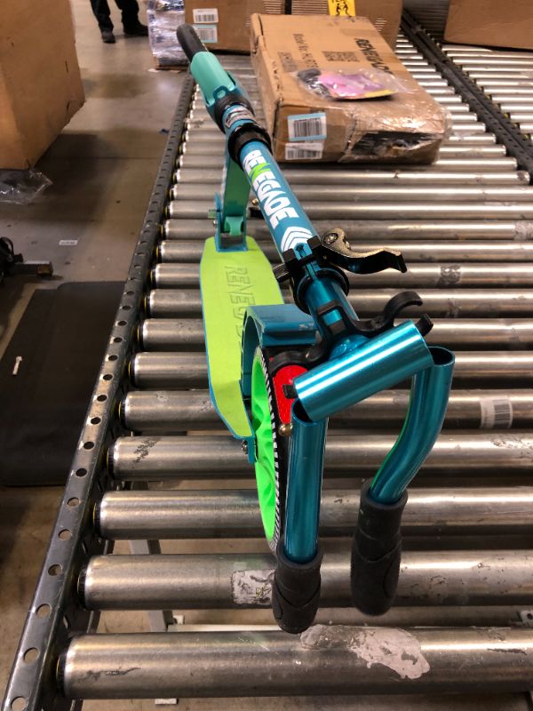 Photo 5 of Lightweight and Foldable Kick Scooter Adjustable for Teens and Adult, Alloy Deck with High Impact Wheels (Teal Blue)
V