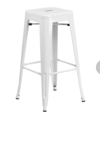 Photo 1 of 2PK Flash Furniture White 30-in H Bar height Bar Stool
