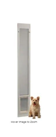 Photo 1 of 7 in. x 11.25 in. Medium White Pet and Dog Patio Door Insert for 77.6 in. to 80.4 in. Tall Aluminum Sliding Glass Door
