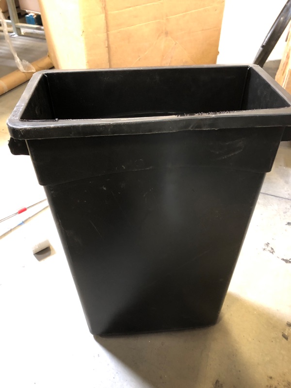 Photo 1 of 20 X 11 X 30 INCH BLACK TRASHCAN 