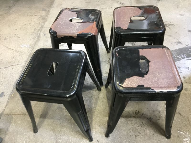 Photo 1 of 4pack of steel stools 17.5 in tall 