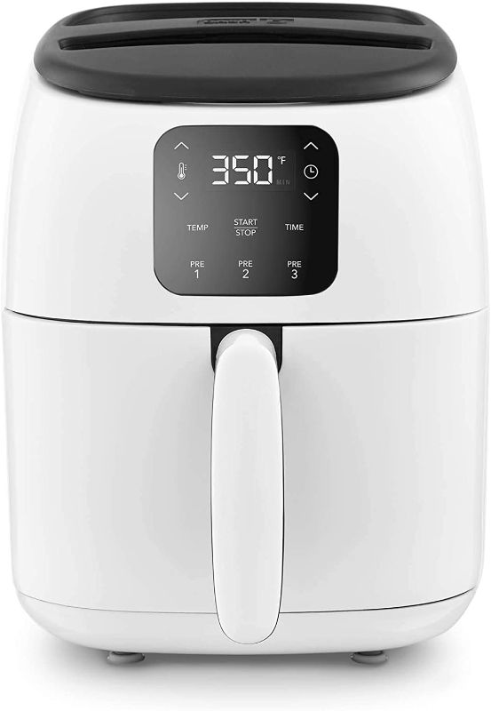 Photo 1 of Dash Tasti-Crisp™ Digital Air Fryer with AirCrisp® Technology, Custom Presets, Temperature Control, and Auto Shut Off Feature, 2.6 Quart - White
