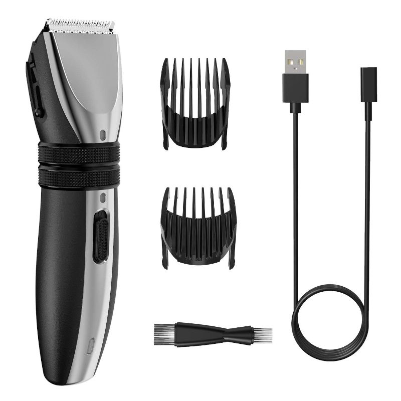 Photo 1 of Hair Clippers for Men, BOIFUN Personal Care Hair Trimmers Set, Cordless Hair Clipper Rechargeable Hair Cutting Kits for Beard/Head/Face/All Over Body, with 2 Guide Combs, 5 Adjustable Length (Silver)
