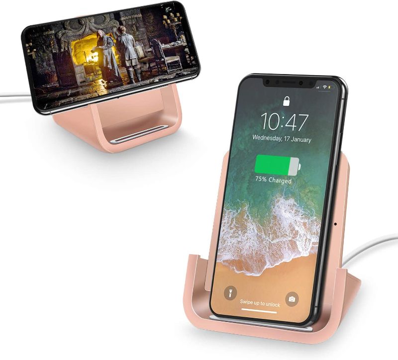 Photo 1 of Wireless Charger YUWISS Wireless Charging Stand Cordless Charger Qi-Certified 10/7.5/5W Compatible with iPhone 12/12 Pro 11/11Pro/11Pro Max/XR/XS Max/XS/X/8/8Plus Galaxy S10/S9/S9+/S8/S8+, Note 10/9/8
