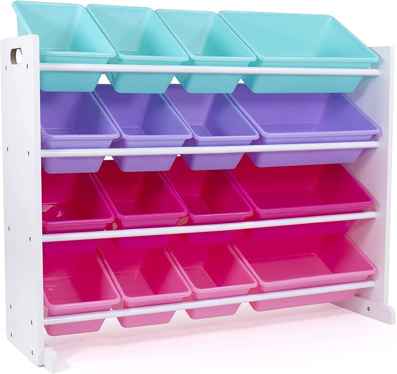 Photo 1 of Humble Crew, White/Blue/Pink/Purple Extra-Large Toy Organizer, 16 Storage Bins
