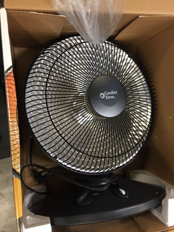 Photo 3 of Comfort Zone 700/1000-Watt Oscillating Parabolic Dish Radiant Electric Portable Space Heater , Black