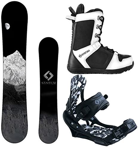 Photo 1 of 2022 System MTN and APX Complete Men's Snowboard Package 63 inch 10 inch 