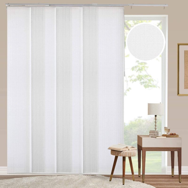 Photo 1 of CHICOLOGY Sliding Door Blinds , Sliding Glass Door Blinds , Blinds for Sliding Glass Doors , Vertical Blinds for Patio Doors , Room Divider , Ballroom White (Light Filtering) W:46-86 x H: 0-96 inch
