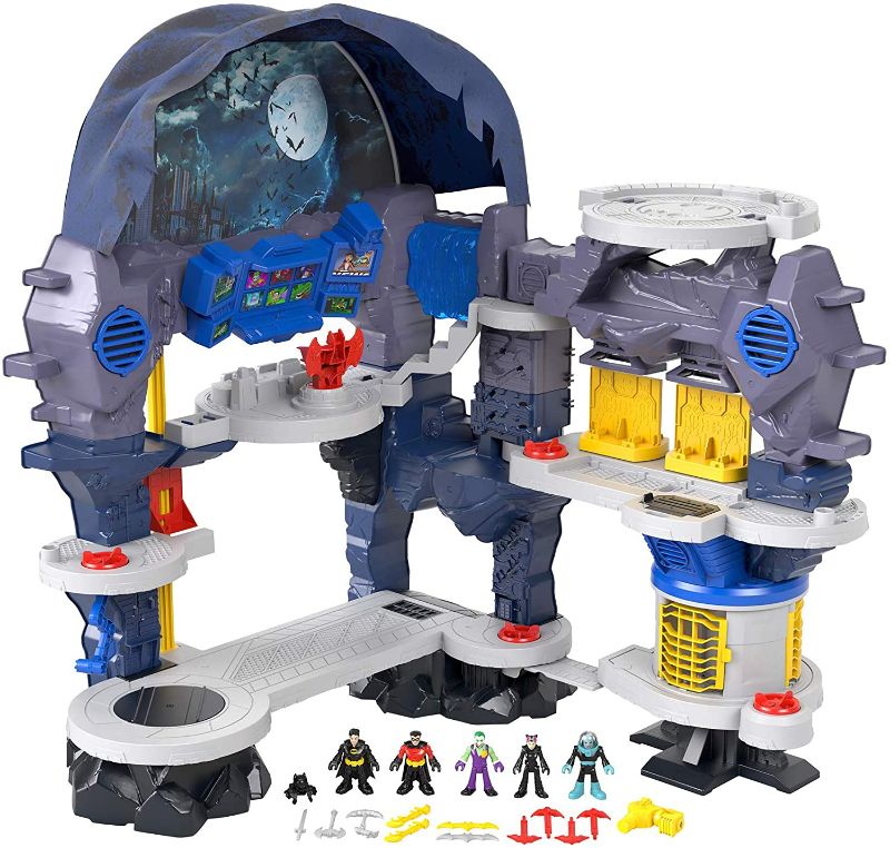 Photo 1 of Fisher-Price Imaginext DC Super Friends Super Surround Batcave, interactive Batman playset with lights, sounds and 5 exclusive figures
