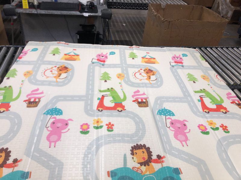 Photo 1 of Bammax Play Mat, Folding Mat Baby Crawling Mat Kids Playmat Waterproof Non Toxic for Babies, Infants, Toddlers, 70" x 77.5" x 0.6"
