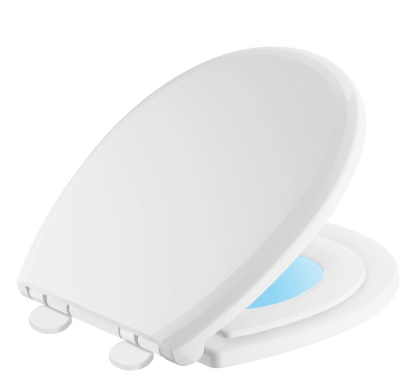 Photo 1 of Delta 823902-N-WH Round Front Slow-Close / Quick-Release Nightlight Family Seat
