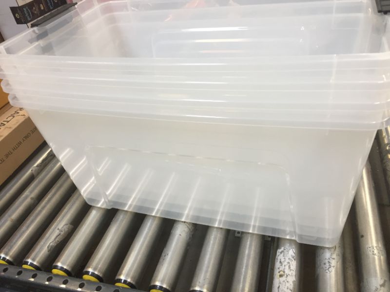 Photo 2 of 4 PACK LARGE PLASTIC STORAGE BINS 